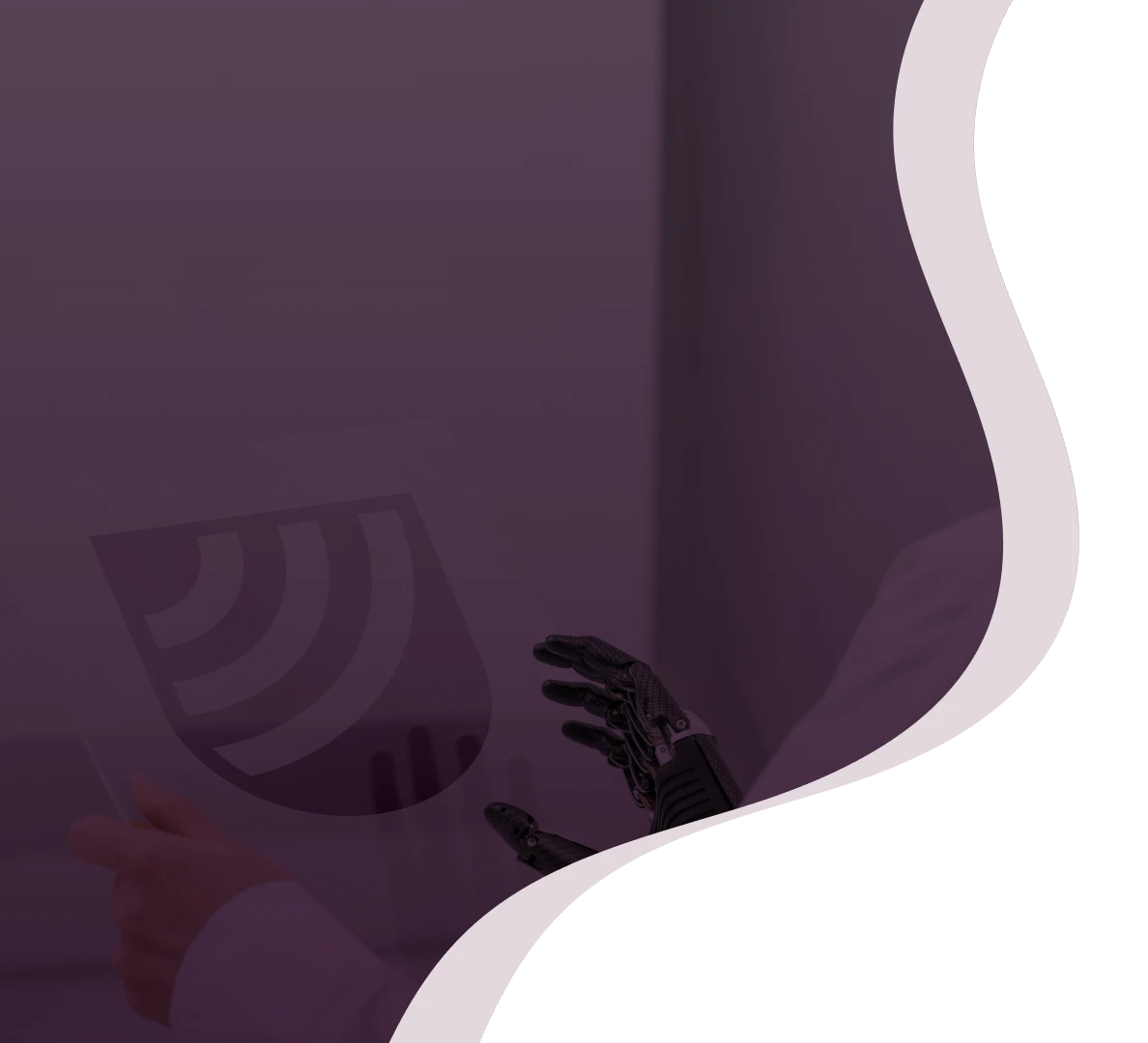 Fondo con imagen de mano robótica